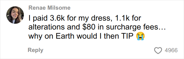 “I Felt Really Icky”: Woman Refuses To Tip For A Wedding Dress, The Internet Sides With Her