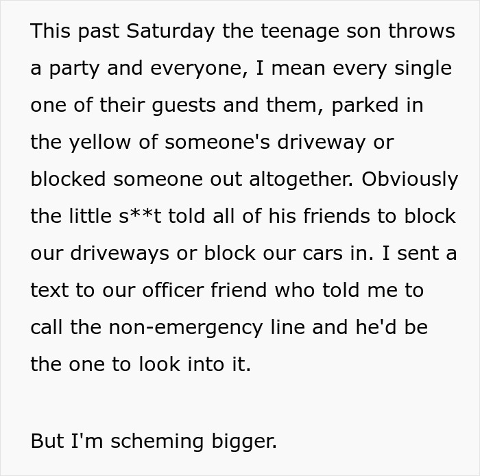 Family Treats Their Street As Their Personal Parking Space, Doesn’t See Neighbor’s Pro Revenge Coming Family Treats Their Street As Their Personal Parking Space, Doesn’t See Neighbor’s Pro Revenge Coming