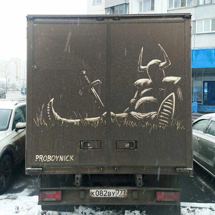 Owners Of Dirty Trucks Find Amazing Drawings On Their Vehicles Left By This Artist (40 New Pics)