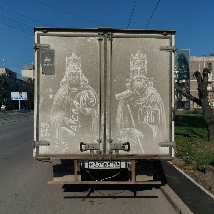 Owners Of Dirty Trucks Find Amazing Drawings On Their Vehicles Left By This Artist (40 New Pics)