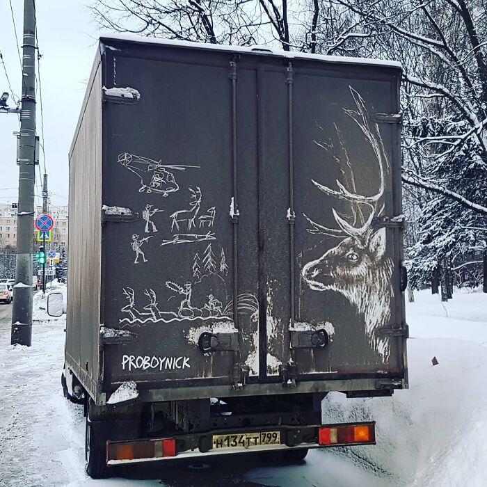 Owners Of Dirty Trucks Find Amazing Drawings On Their Vehicles Left By This Artist (40 New Pics)