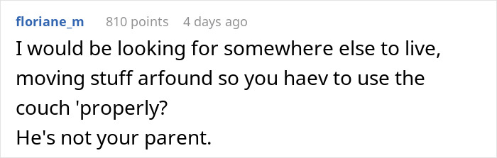 Guy Buys A Fancy Couch With A Side Of Rules, Roomie Feels Like It&rsquo;s A Museum Piece She Can&rsquo;t Touch