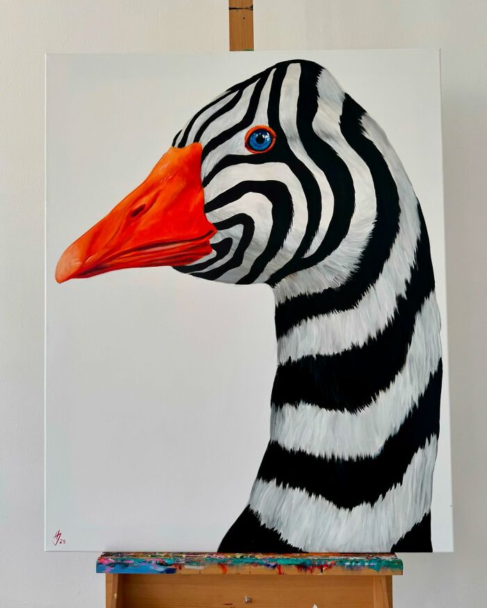 26 Surreal Goose Paintings By Ivanka Nechyporuk That Feel Playful And Unsettling At Once