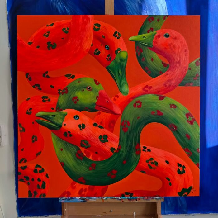 26 Surreal Goose Paintings By Ivanka Nechyporuk That Feel Playful And Unsettling At Once