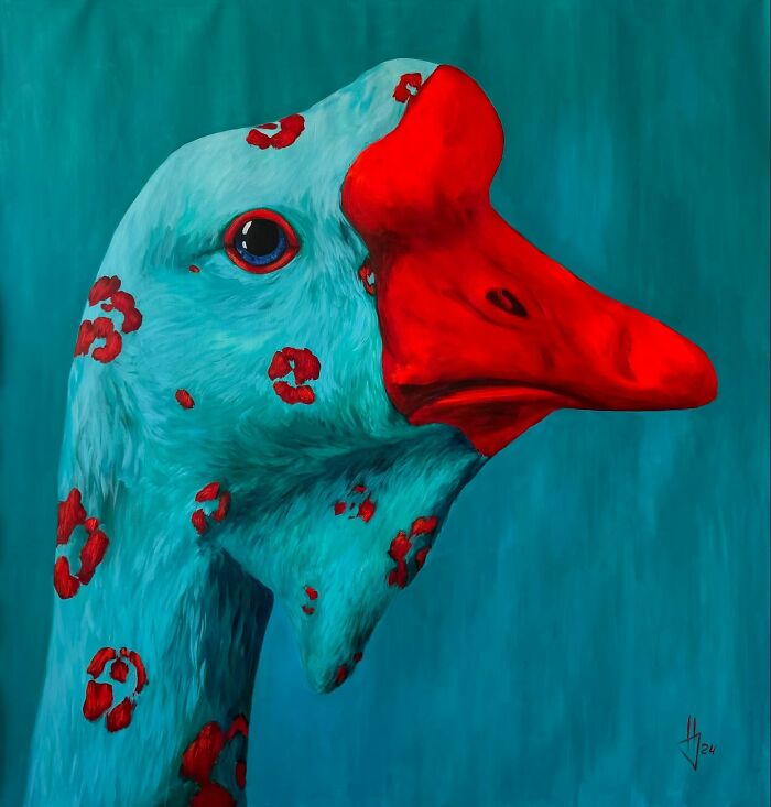 26 Surreal Goose Paintings By Ivanka Nechyporuk That Feel Playful And Unsettling At Once