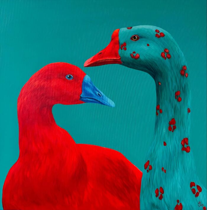 26 Surreal Goose Paintings By Ivanka Nechyporuk That Feel Playful And Unsettling At Once