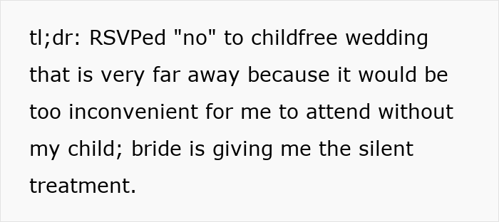 Mom RSVPs &lsquo;No&rsquo; To Childfree Wedding An 12-Hour Flight Away, Bride Takes It Personally