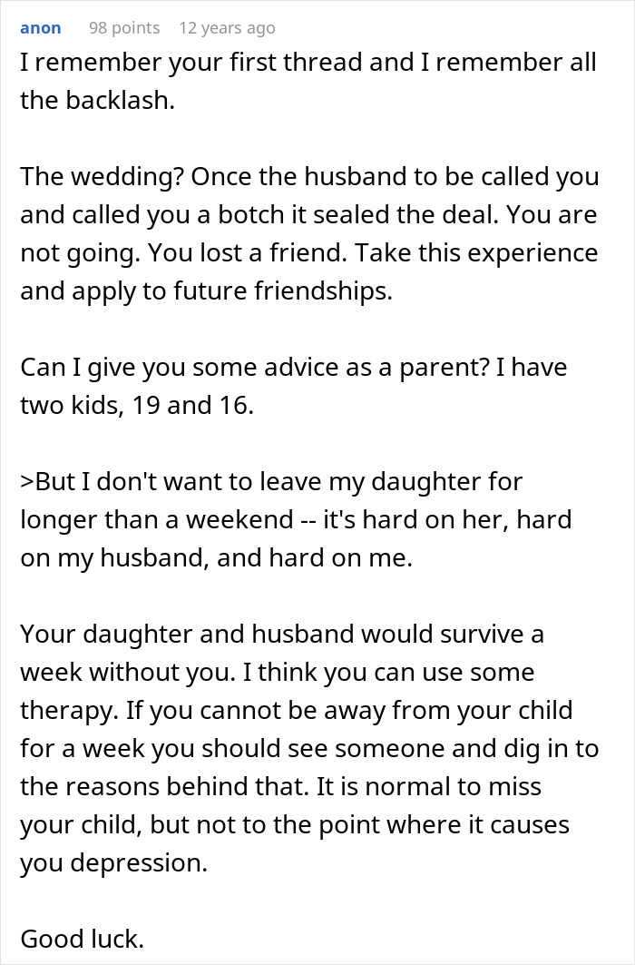 Mom RSVPs &lsquo;No&rsquo; To Childfree Wedding An 12-Hour Flight Away, Bride Takes It Personally