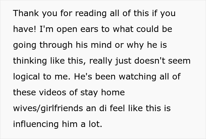 Man Calls Wife Selfish For Refusing To Become A SAHM While Cheating On Her The Entire Time