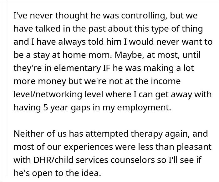 Man Calls Wife Selfish For Refusing To Become A SAHM While Cheating On Her The Entire Time