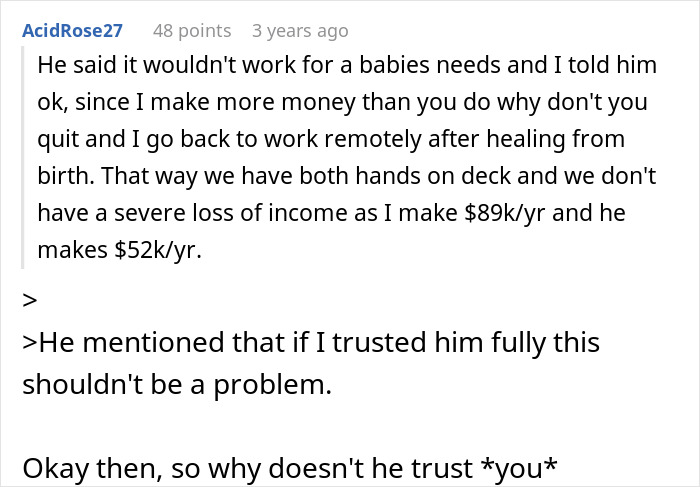 Man Calls Wife Selfish For Refusing To Become A SAHM While Cheating On Her The Entire Time