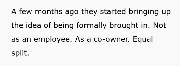 Greedy Partner Wants A 50/50 Stake In A Company They Didn&rsquo;t Build, Ends Up With 0% And A Breakup