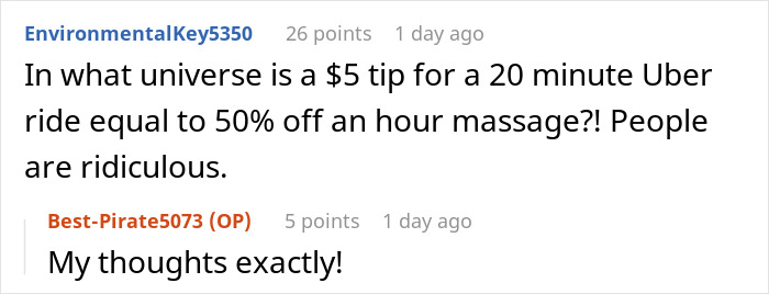 Lady Thinks $5 Tip To Uber Driver Gets Her 50% Off His Massage Services, Gets Mad When He Refuses