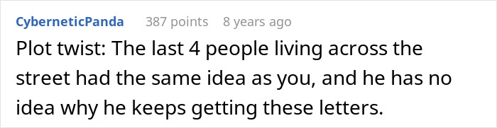 20YO Writes To Prisoner Pen Pal &ldquo;On Behalf&rdquo; Of Rude Neighbor, Pretending He&rsquo;s Gay, His Wife Fumes
