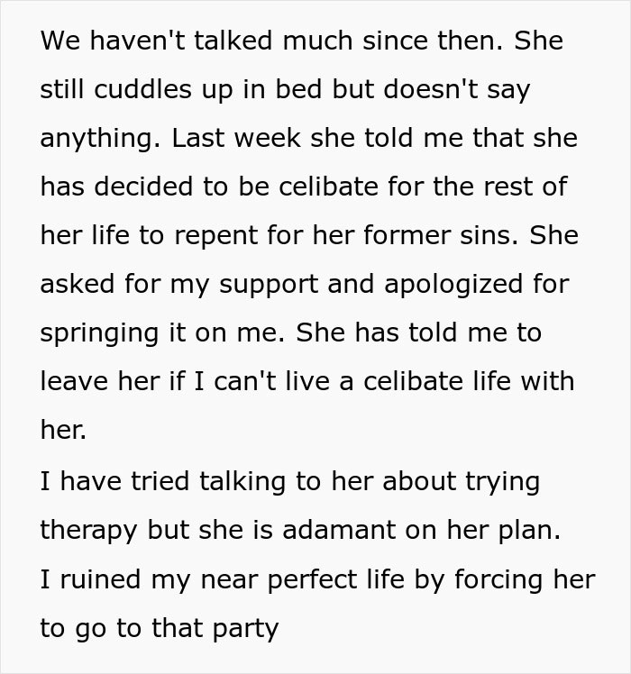 Woman Takes Vow Of Celibacy &ldquo;To Repent For Her Sins&rdquo; After Husband Forced Her To Go To A Party