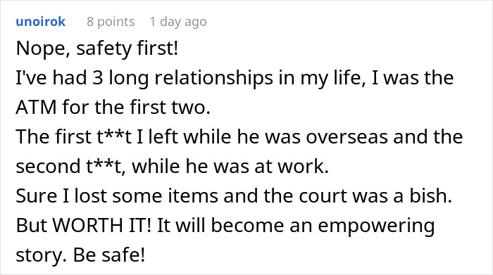 Woman Fakes Work Trip To Escape Volatile Boyfriend, Asks If That Makes Her A Coward