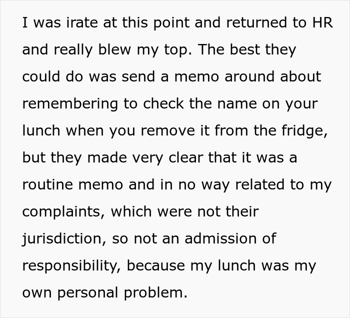 HR Refuses To Get Involved With Lunch Thief Issue Until Man Cleverly Uses HR Person’s Food As Bait