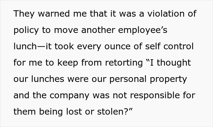 HR Refuses To Get Involved With Lunch Thief Issue Until Man Cleverly Uses HR Person’s Food As Bait