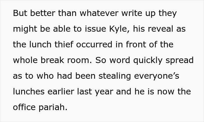 HR Refuses To Get Involved With Lunch Thief Issue Until Man Cleverly Uses HR Person’s Food As Bait