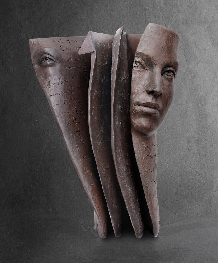Artist Paola Grizi Turns Bronze And Clay Into Stunning Sculptures Of Hidden Faces (25 Pics)