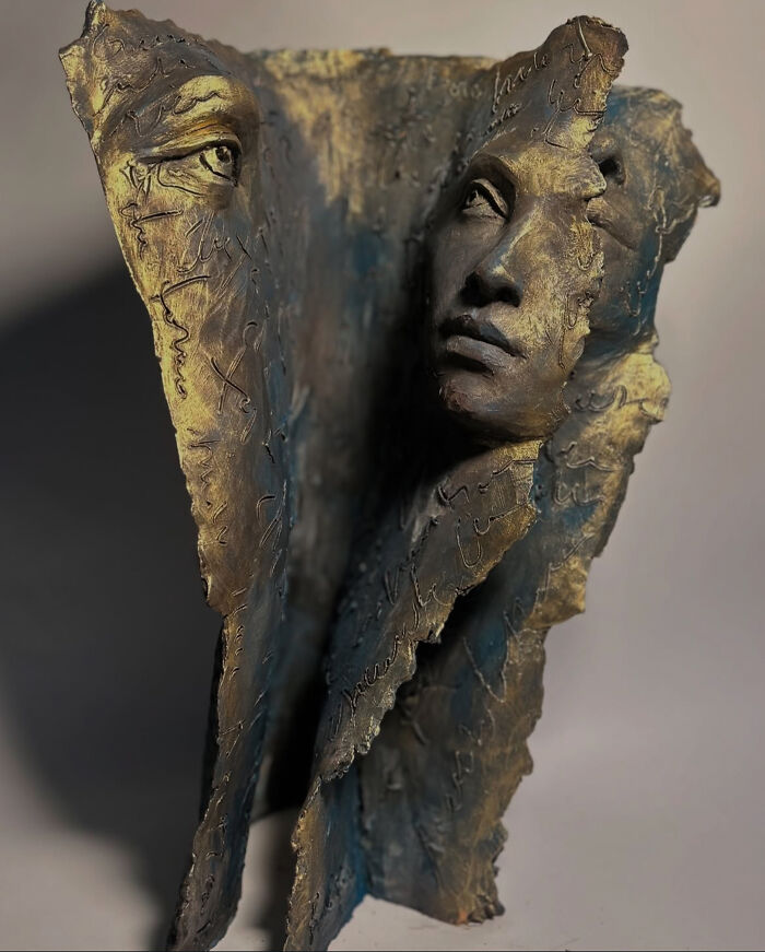 Artist Paola Grizi Turns Bronze And Clay Into Stunning Sculptures Of Hidden Faces (25 Pics)