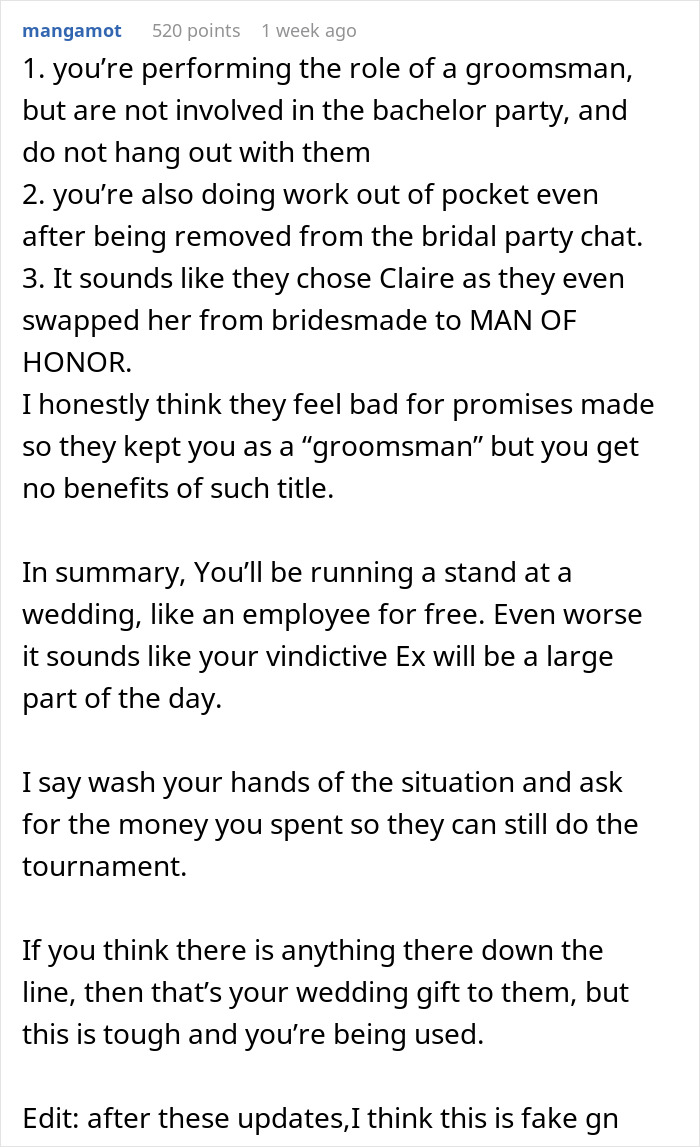 Ex-Girlfriend Cheats On Guy, Then Demands He Gets Removed From His Friend’s Wedding