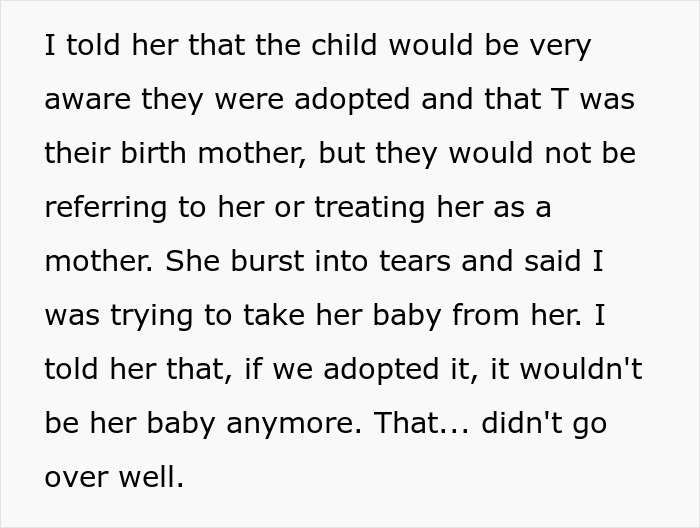Woman Wants Her Baby To Be Adopted By Her Brother, Furious After SIL Says She’s Going To Be The Only Mom