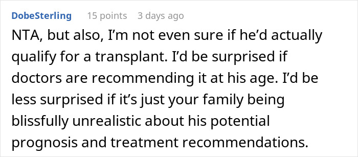 Man Refuses To Donate Kidney To 77-Year-Old Dad “To Keep Frankenstein‘s Monster Alive” Man Refuses To Donate Kidney To 77-Year-Old Dad “To Keep Frankenstein‘s Monster Alive”