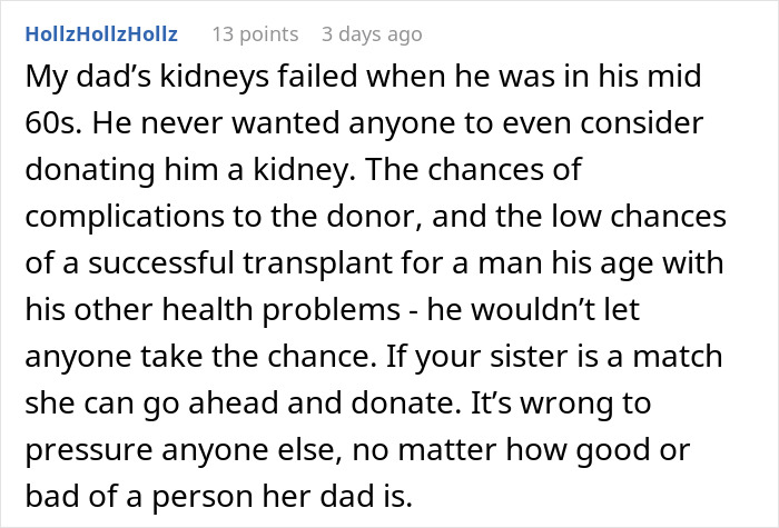 Man Refuses To Donate Kidney To 77-Year-Old Dad “To Keep Frankenstein‘s Monster Alive” Man Refuses To Donate Kidney To 77-Year-Old Dad “To Keep Frankenstein‘s Monster Alive”