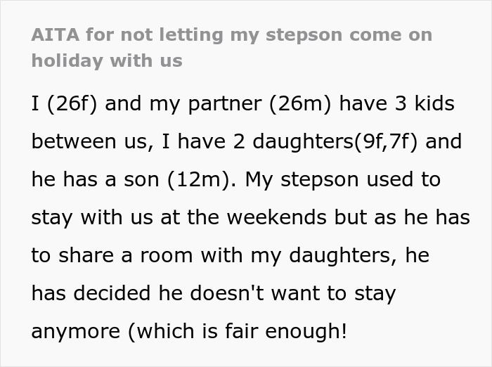 Woman Pays For Family Vacation, Decides Stepson Isn’t Going Because He Wouldn’t Enjoy It Woman Pays For Family Vacation, Decides Stepson Isn’t Going Because He Wouldn’t Enjoy It