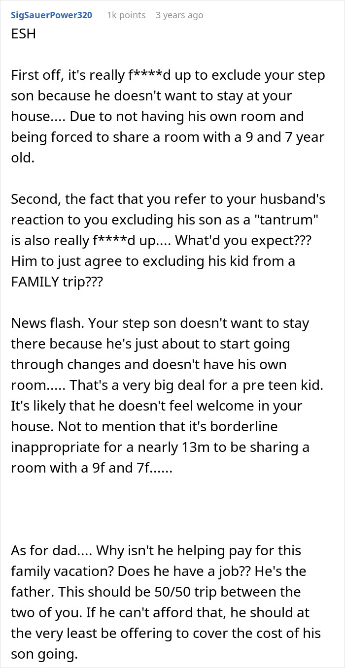 Woman Pays For Family Vacation, Decides Stepson Isn’t Going Because He Wouldn’t Enjoy It Woman Pays For Family Vacation, Decides Stepson Isn’t Going Because He Wouldn’t Enjoy It