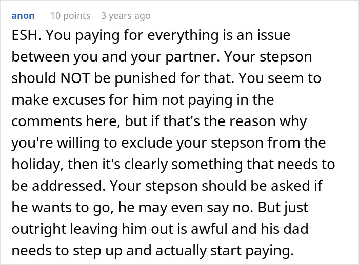 Woman Pays For Family Vacation, Decides Stepson Isn’t Going Because He Wouldn’t Enjoy It Woman Pays For Family Vacation, Decides Stepson Isn’t Going Because He Wouldn’t Enjoy It