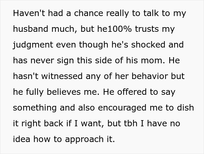 Woman Asks The Internet For Help Calling Out Her MIL’s “Unhinged Mean Girl Behavior” Woman Asks The Internet For Help Calling Out Her MIL’s “Unhinged Mean Girl Behavior”