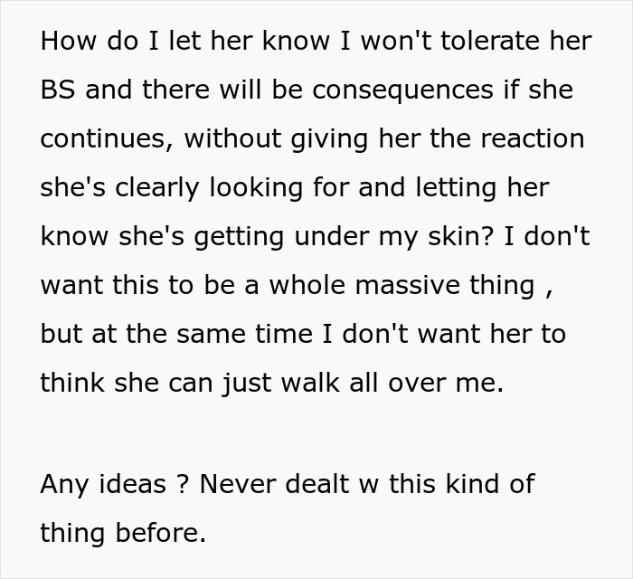 Woman Asks The Internet For Help Calling Out Her MIL’s “Unhinged Mean Girl Behavior” Woman Asks The Internet For Help Calling Out Her MIL’s “Unhinged Mean Girl Behavior”