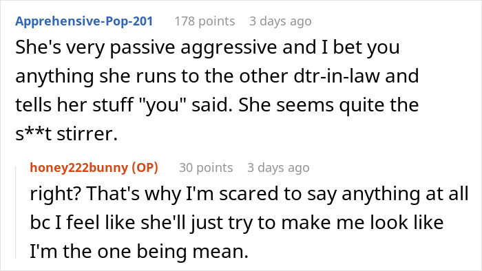 Woman Asks The Internet For Help Calling Out Her MIL’s “Unhinged Mean Girl Behavior” Woman Asks The Internet For Help Calling Out Her MIL’s “Unhinged Mean Girl Behavior”