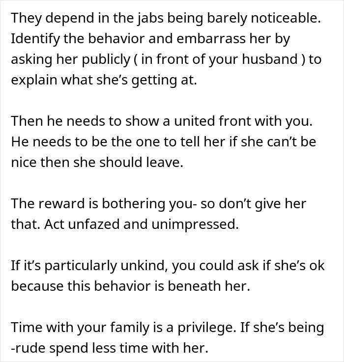 Woman Asks The Internet For Help Calling Out Her MIL’s “Unhinged Mean Girl Behavior” Woman Asks The Internet For Help Calling Out Her MIL’s “Unhinged Mean Girl Behavior”