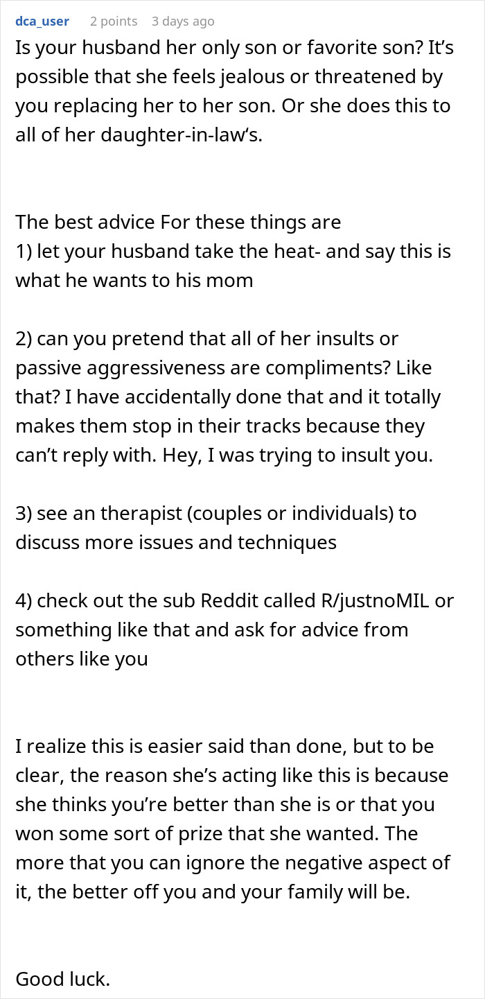 Woman Asks The Internet For Help Calling Out Her MIL’s “Unhinged Mean Girl Behavior” Woman Asks The Internet For Help Calling Out Her MIL’s “Unhinged Mean Girl Behavior”