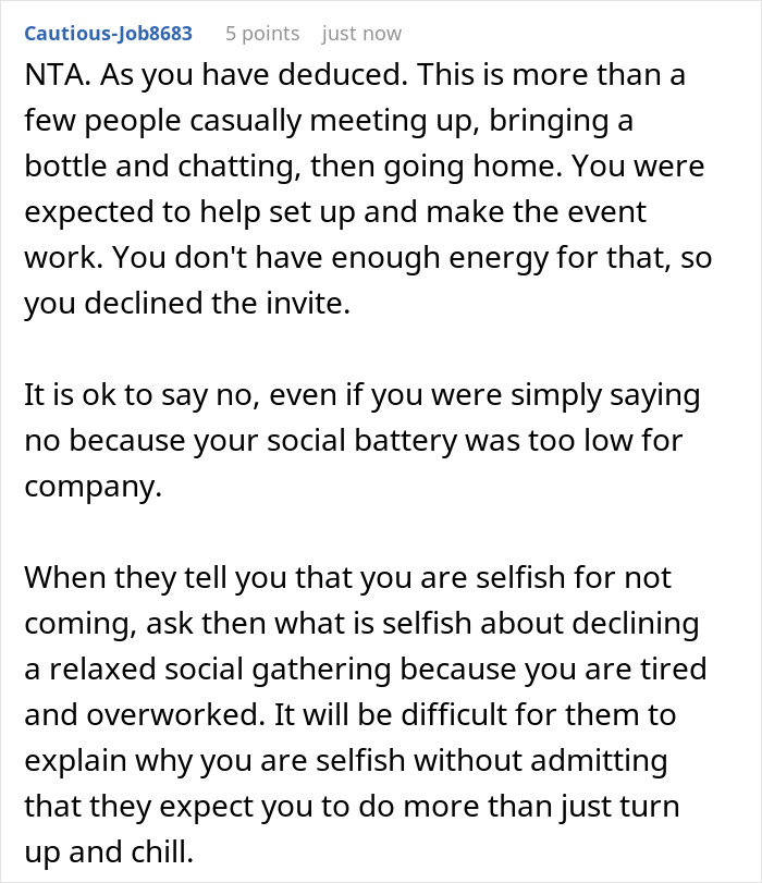 Lady Skips “Relaxed” Fam Event That Secretly Requires Her To Do All The Work, Fam Says She’s Selfish