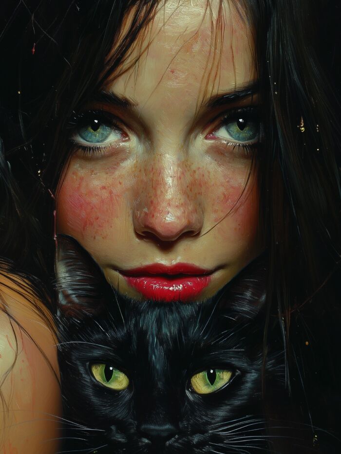 29 Captivating Portraits By This Artist That Explore The Mysterious Bond Between Humans And Cats