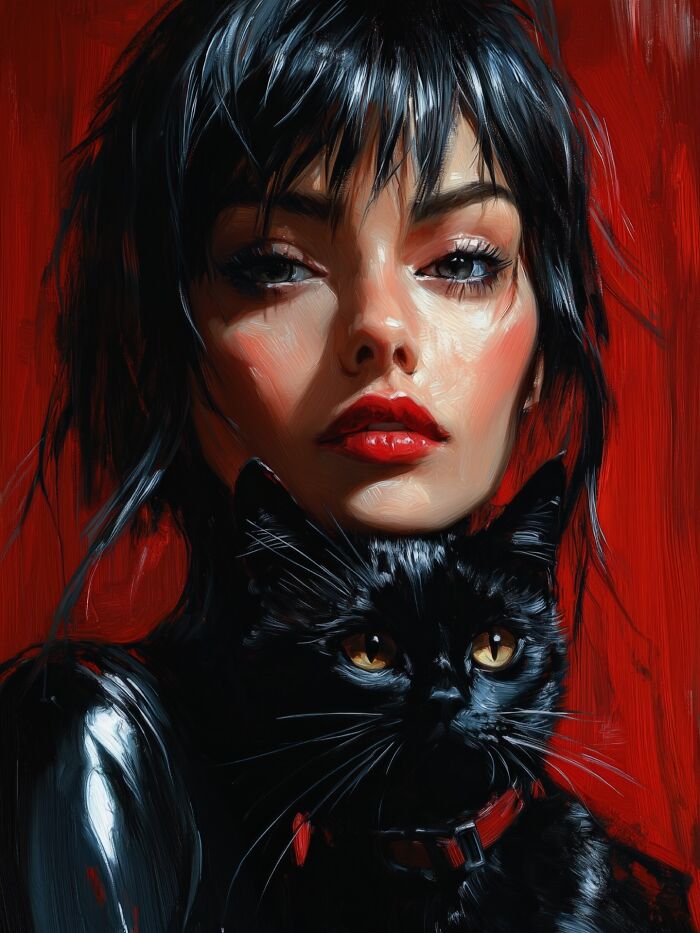 29 Captivating Portraits By This Artist That Explore The Mysterious Bond Between Humans And Cats