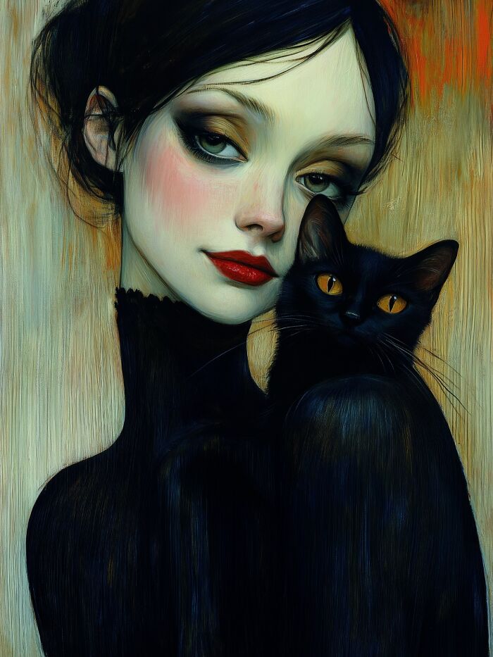 29 Captivating Portraits By This Artist That Explore The Mysterious Bond Between Humans And Cats