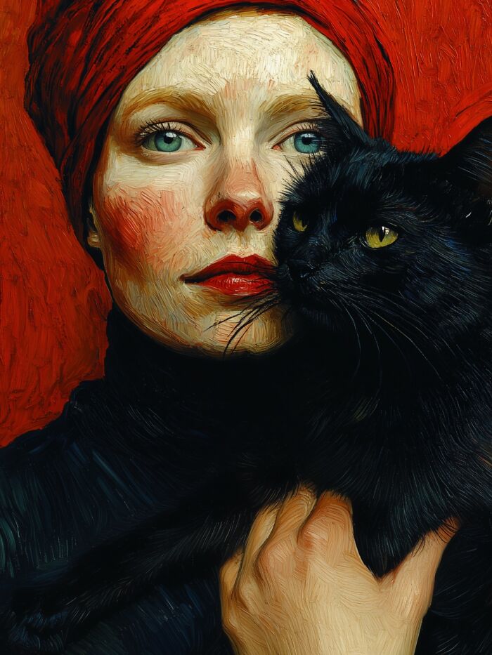29 Captivating Portraits By This Artist That Explore The Mysterious Bond Between Humans And Cats