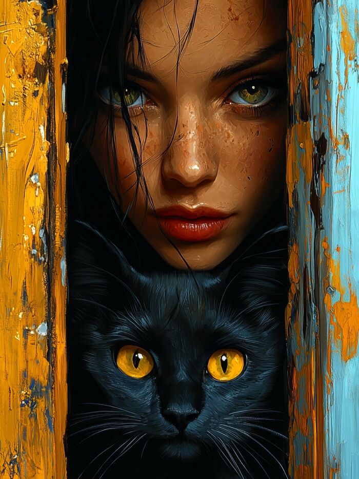 29 Captivating Portraits By This Artist That Explore The Mysterious Bond Between Humans And Cats