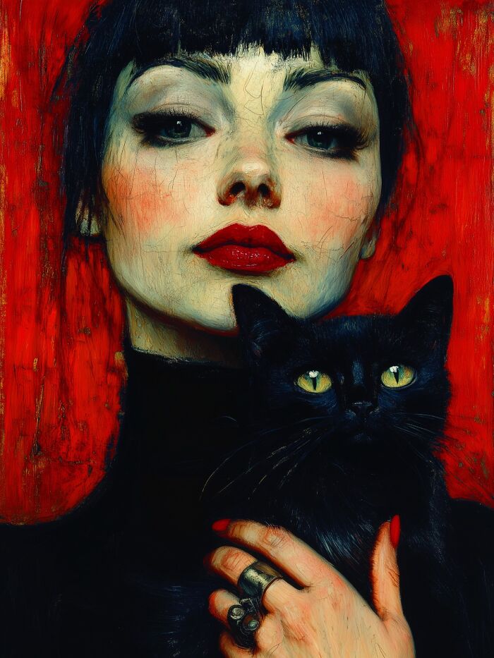 29 Captivating Portraits By This Artist That Explore The Mysterious Bond Between Humans And Cats