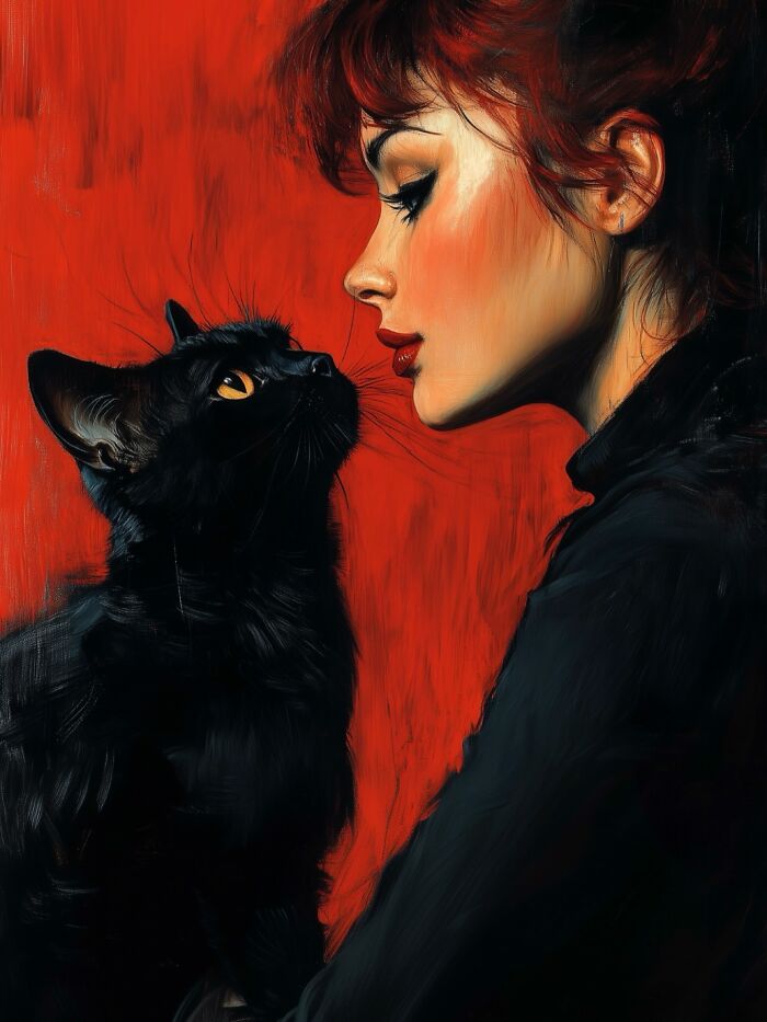 29 Captivating Portraits By This Artist That Explore The Mysterious Bond Between Humans And Cats