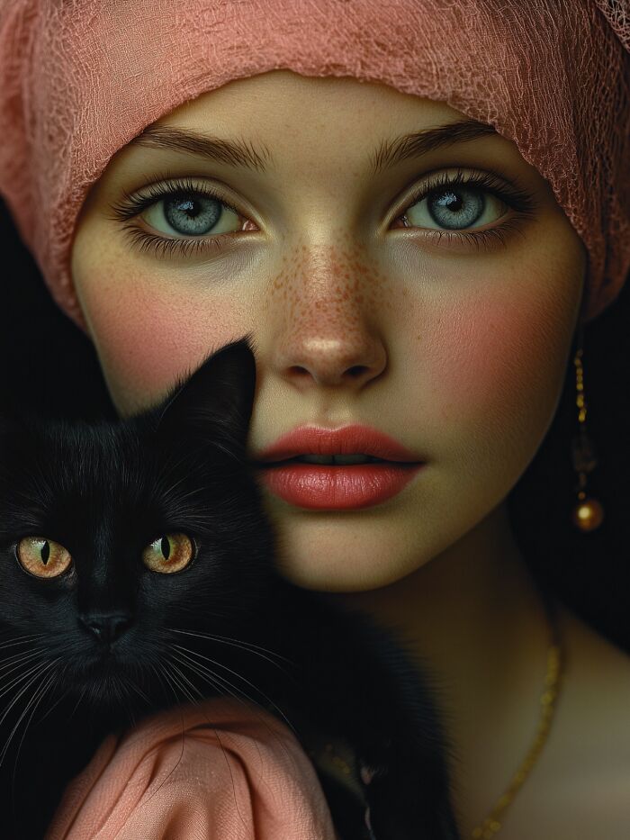 29 Captivating Portraits By This Artist That Explore The Mysterious Bond Between Humans And Cats