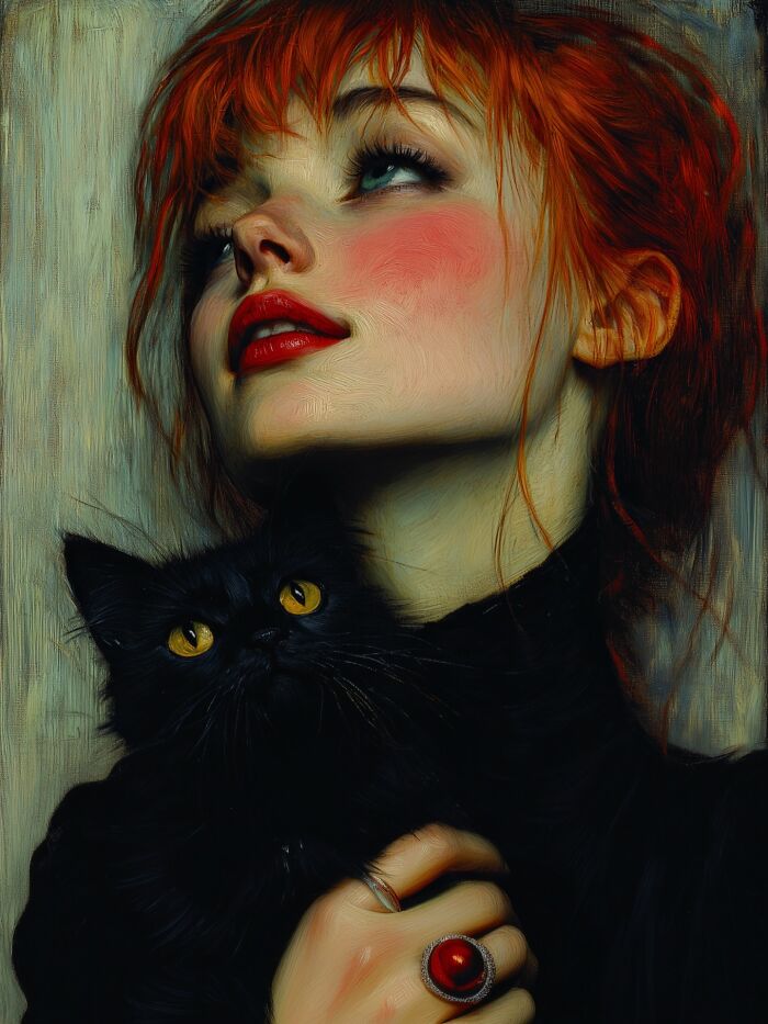 29 Captivating Portraits By This Artist That Explore The Mysterious Bond Between Humans And Cats