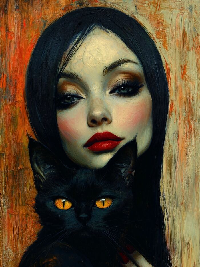 29 Captivating Portraits By This Artist That Explore The Mysterious Bond Between Humans And Cats