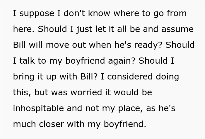 Woman Upset BF’s Friend Won’t Move Out After Finding A Job, Learns The Truth About Their Relationship Woman Upset BF’s Friend Won’t Move Out After Finding A Job, Learns The Truth About Their Relationship