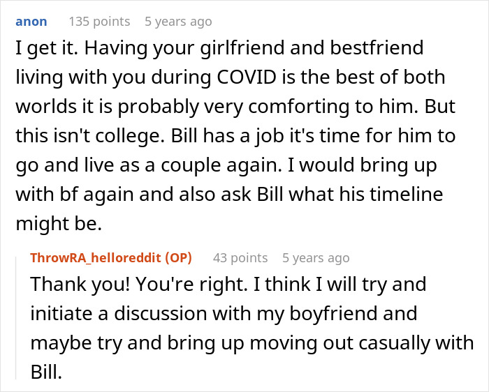 Woman Upset BF’s Friend Won’t Move Out After Finding A Job, Learns The Truth About Their Relationship Woman Upset BF’s Friend Won’t Move Out After Finding A Job, Learns The Truth About Their Relationship
